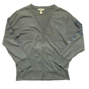 Ed Hardy Crouching Panther Studded Army Green Cardigan Sweater Men's 2XL